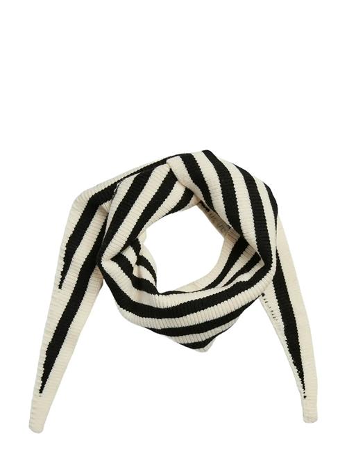 Pclullu Mini Stripe Knit Scarf Bc Pieces Cream