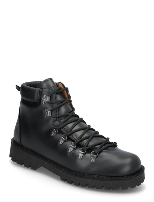 Slhalfred Leather Hiking Boot Selected Black