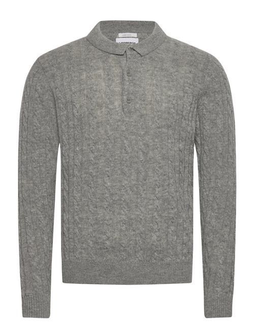 Lambswool L/S Button Polo Lindbergh Grey