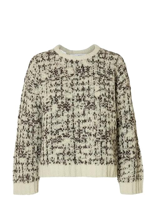 Slflindsay Ls Knit O-Neck Selected Beige