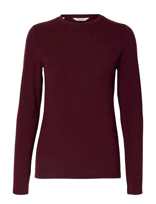 Slfmanja Ls O-Neck Noos Selected Burgundy