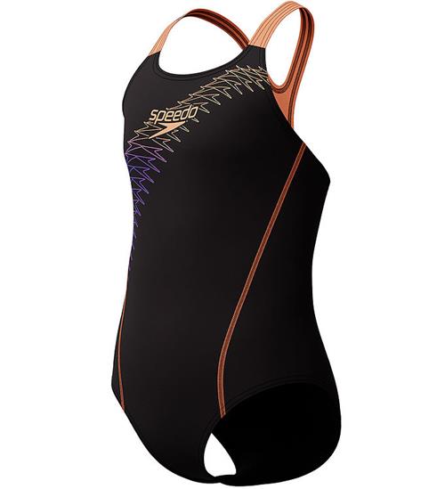 Speedo Badedragt - Medalist - Sort/Fersken
