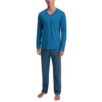 Calida Relax Imprint 3 Pyjamas Midnatsblå bomuld Large Herre