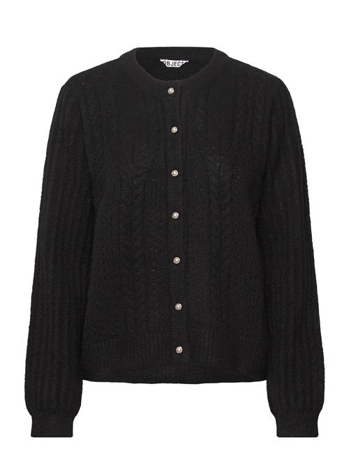 Objflora Re Ls Knit Button Cardigan Noos Object Black
