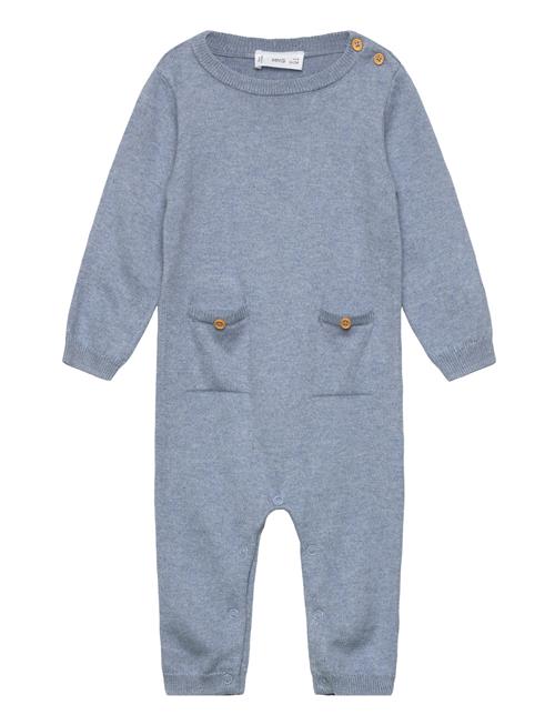 Long Chest-Pocket Jumpsuit Mango Blue