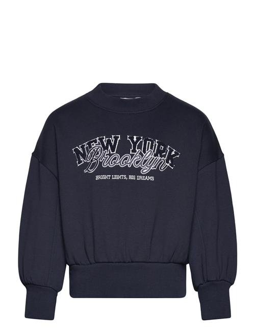 Embroidered Cotton Sweatshirt Mango Navy