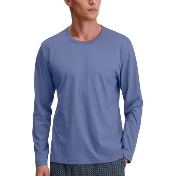 Calida Remix Basic Sleep Long Sleeve Shirt Blå bomuld Medium Herre