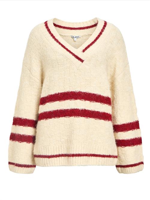OBJECT Pullover 'OBJJULINE'  rød / hvid