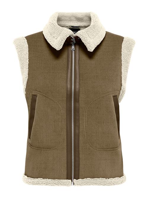 ONLY Vest  mørkebrun / lysegrå