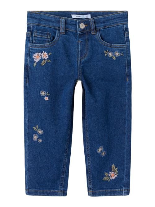 Se NAME IT Mom Jeans Bella Dark Blue Denim Flower hos SmartKidz