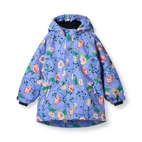 Småfolk Vinterfrakke Med Fugle Og Blomster Purple Delight  Purple Delight-2-3 Y  Lilla  2-3 år  kvinde