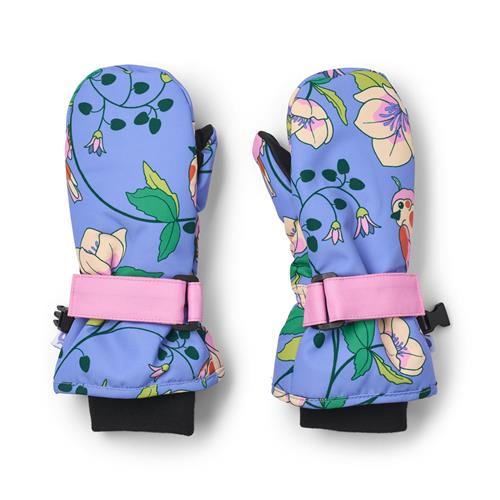 Småfolk Vanter Med Fugle Og Blomster Purple Delight  Purple Delight-6-8 Y  Lilla  6-8 år  kvinde