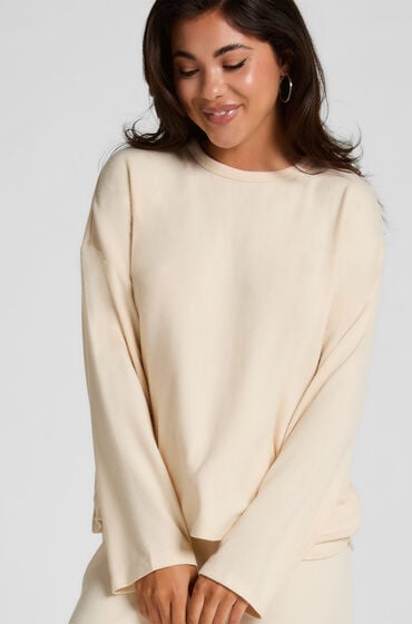 Hunkemöller Pyjamastop Jersey Hvid