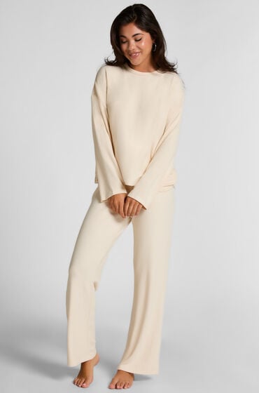 Hunkemöller Bukser i børstet jersey Hvid