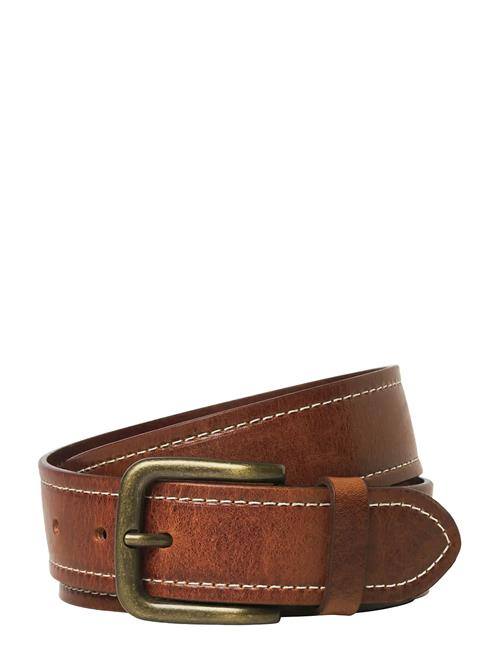 Jack & Jones Jaccreta Leather Belt Styd Aw24 Jack & J S Brown