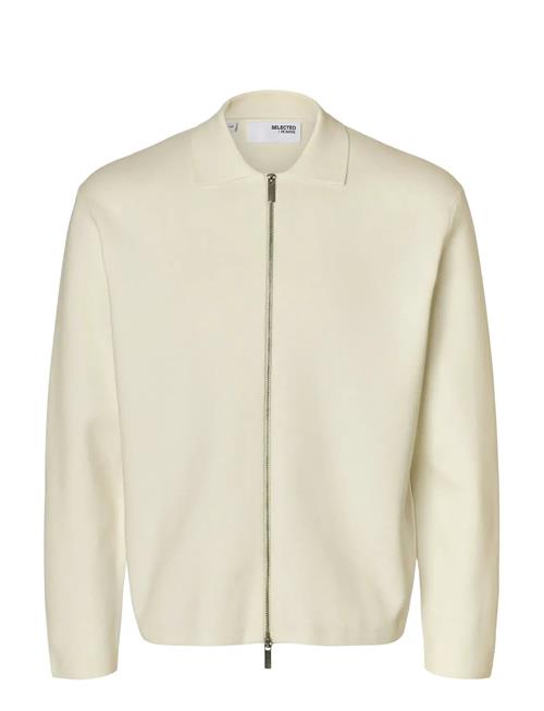 Slhmike Light Ls Knit Full Zip Cardigan Selected Cream