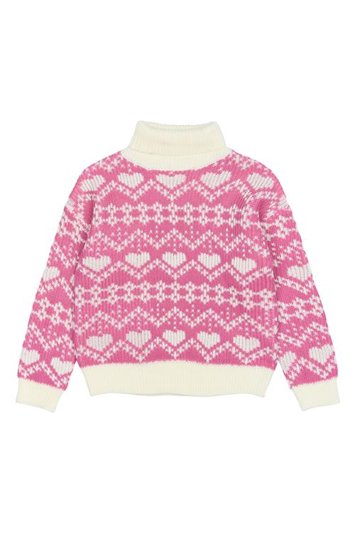 The New TNPerline Jacquard Pullover Ibis Rose Ibis Rose 5-6 Y  Lyserød  5-6 år  kvinde