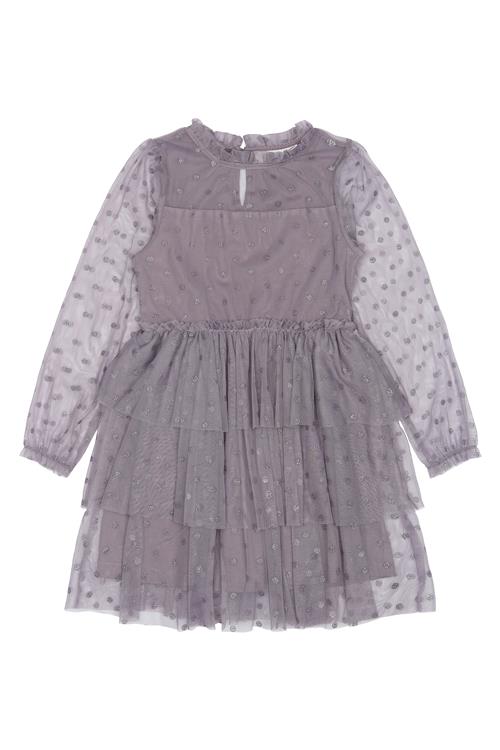The New TNPascha L_S Dress Gray Ridge AOP Gray Ridge  5-6 Y  Lilla  5-6 år  kvinde