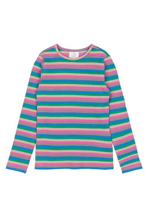 The New TNPiper L_S Rib Tee Multi Striped Multi Striped 5-6 Y  Lyserød  5-6 år  kvinde