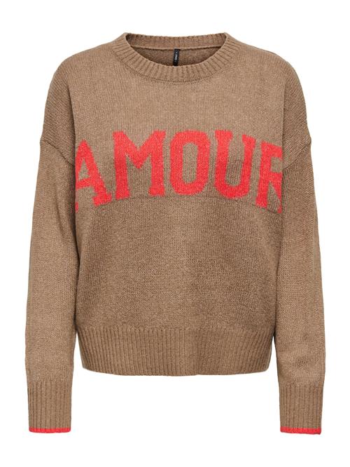 ONLY Pullover 'ONLNEW AMOUR'  umbra / blodrød