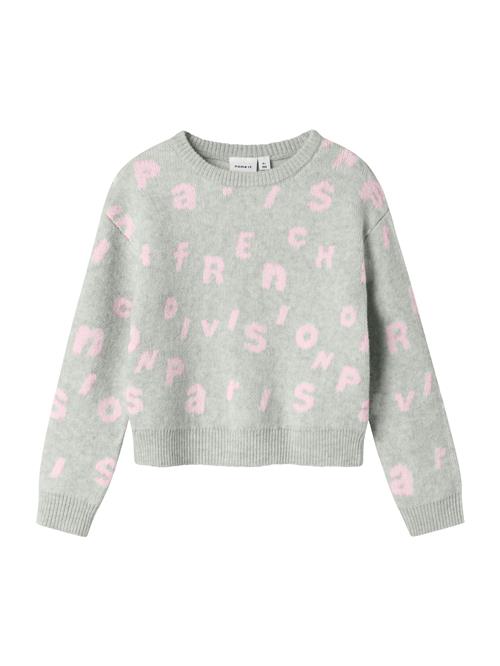 Se NAME IT Pullover 'NMFOLINE'  lysegrå / lyserød ved About You