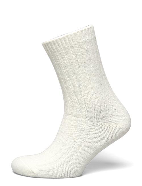 Sock Heavy Wool Rib Lindex White