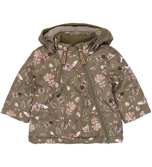 Mikk-Line Vinterjakke - Recycled - Burnt Olive m. Print
