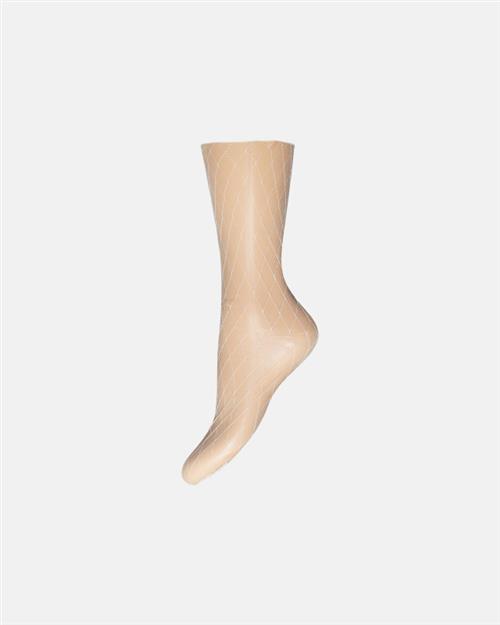 "Fishnet" ankel strømpe | hvid