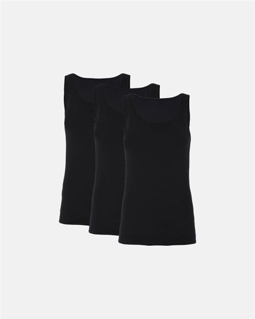 Tanktop | 3-pak | GOTS bomuld | Sort