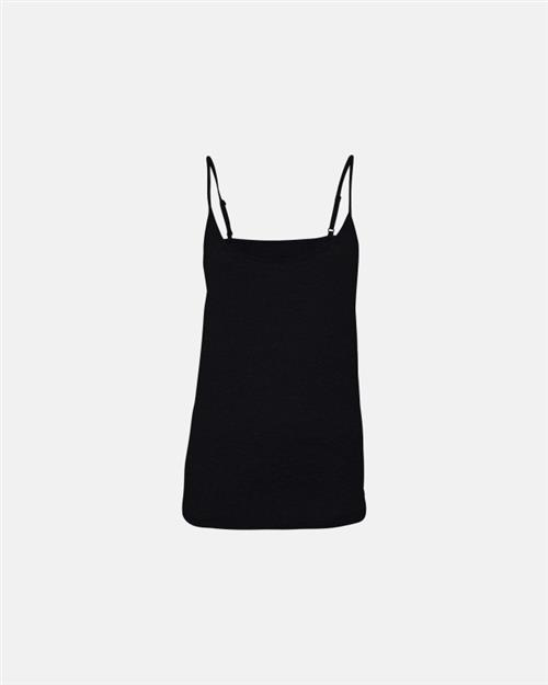 Top med smalle stropper | bambus | sort
