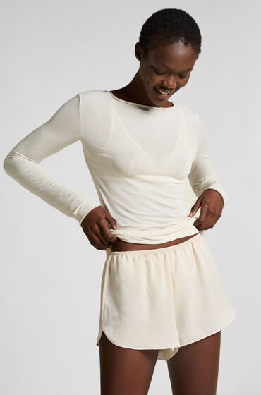 Hunkemöller Shorts Satin Minimal Hvid