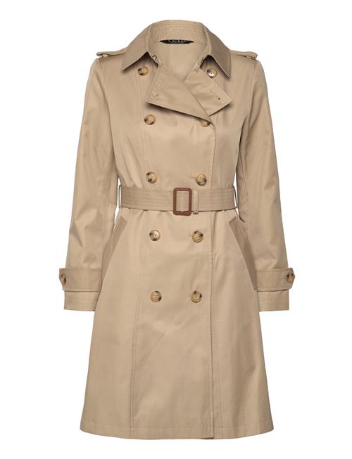 Double-Breasted Cotton-Blend Trench Coat Lauren Ralph Lauren Beige