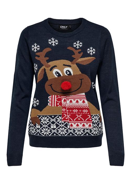Onlxmas Ls O-Neck Mix Detail Box Knt ONLY Navy