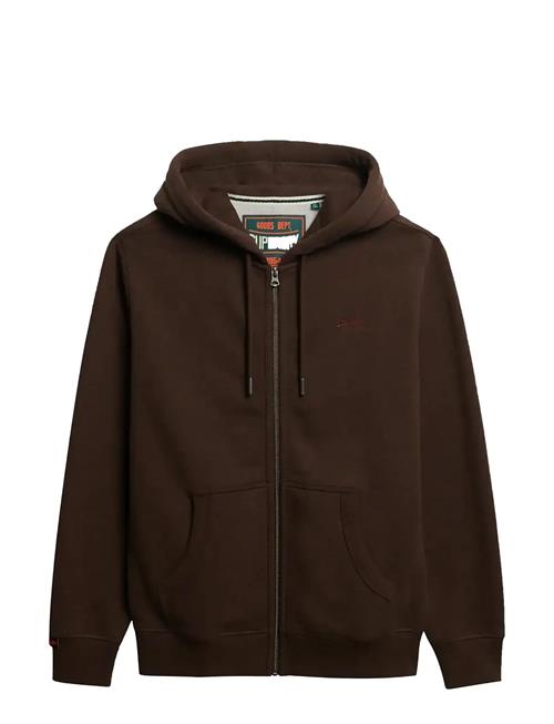 Essential Logo Zip Hoodie Hb Superdry Brown