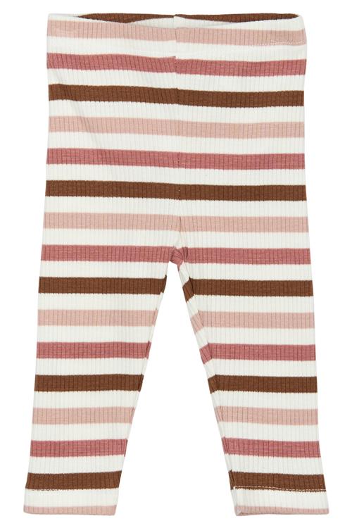 The New Siblings GOTS Pama Rib-leggings Withered Rose Striped  Withered Rose Striped 68 cm  Lyserød  68 cm  kvinde