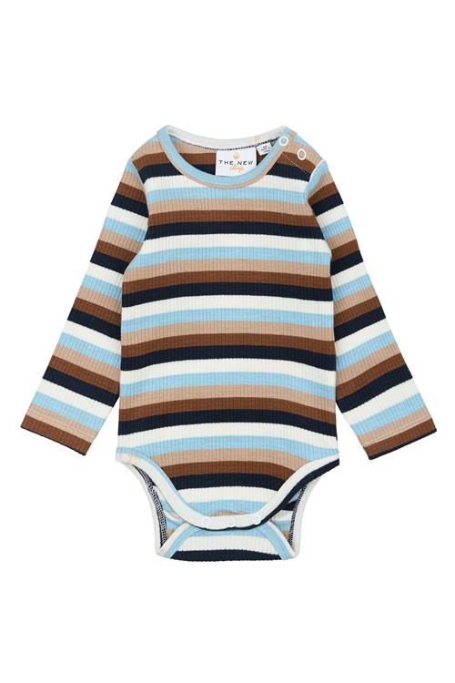 The New Siblings GOTS Park Lange Ærmer Ribkrop Powder Blue Striped  Powder Blue Striped 86 cm  Blå  86 cm  mand
