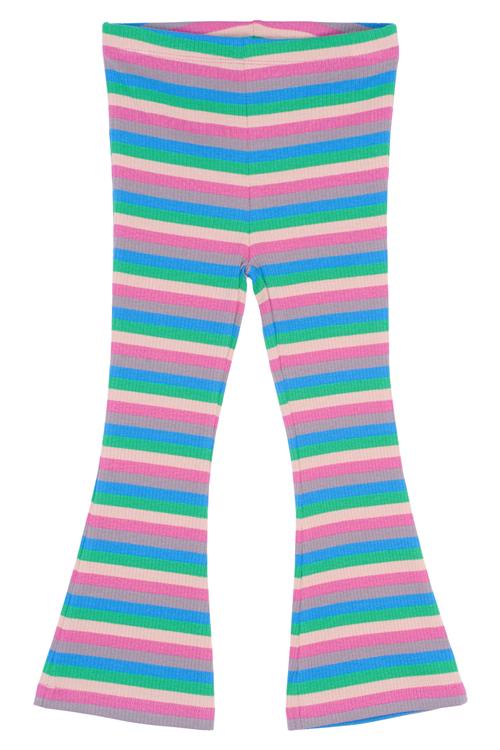 The New Siblings GOTS Polly Flared Rib-bukser Multi Striped  Multi Striped 92 cm  Lyserød  92 cm  kvinde