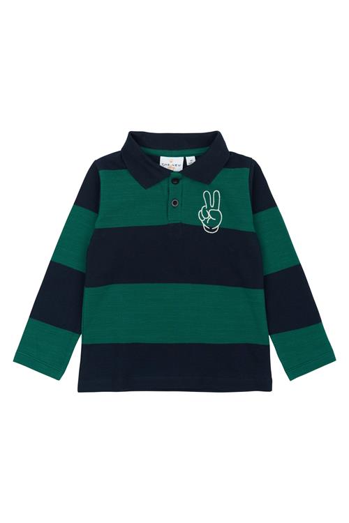 The New Siblings GOTS Pinon Langærmet Piqué-polo Navy Blazer Striped  Navy Blazer Striped 86 cm  Marineblå  86 cm  mand