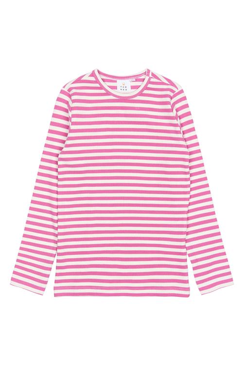 The New GOTS Moore Langærmet T-shirt Ibis Rose Striped  Ibis Rose Striped 3-4 Y  Lyserød  3-4 år  unisex