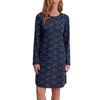 Calida Midnight Dreams Long Sleeve Nightdress Marineblå bomuld Large Dame