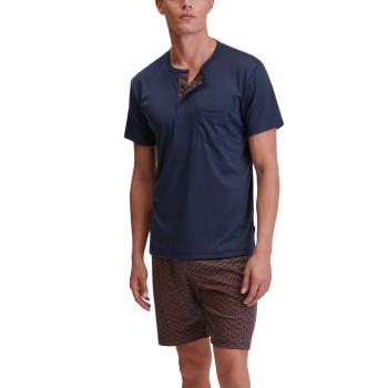 Calida Relax Choice Cotton Short Pyjamas Mørkblå bomuld X-Large Herre