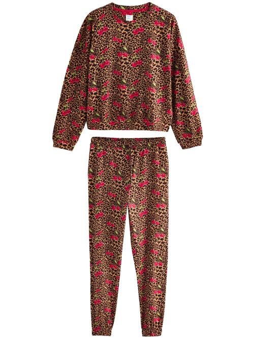 Next Pyjamas  brun / mørkebrun / grøn / kirsebærsrød