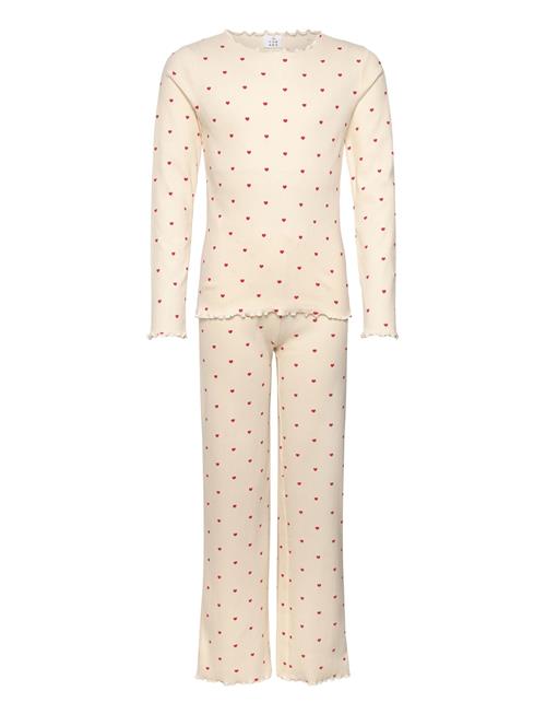 Tnholiday Heart Rib Night Set The New Cream