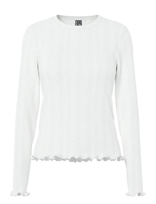 Pcmarie Ls O-Neck Poin Top Jrs Noos Bc Pieces White
