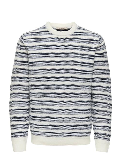 Onsming Life Reg Ls Crew Neck Knit ONLY & SONS Blue