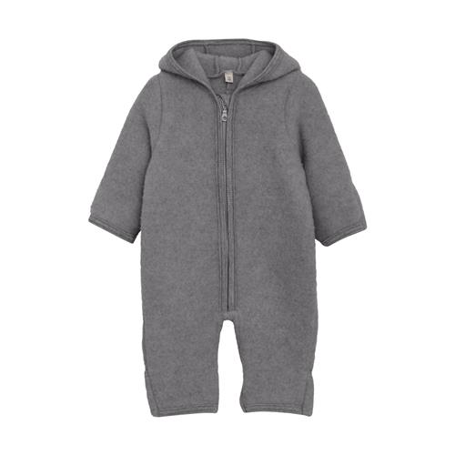 Huttelihut Heldragt I Uldfleece Med Ører Medium Grey Melange  Medium Grey Melange 74 cm Wool Grå  74 cm  unisex