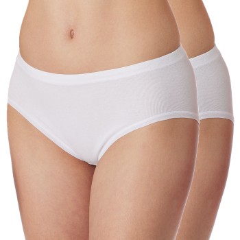 Schiesser Trusser 2P Original Classics Fine Rib Hipster Hvid bomuld 36 Dame