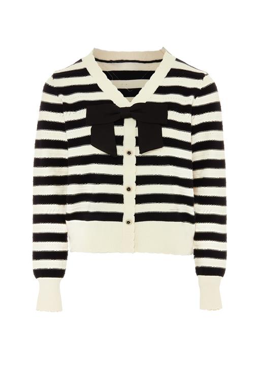 NAEMI Cardigan  sort / uldhvid