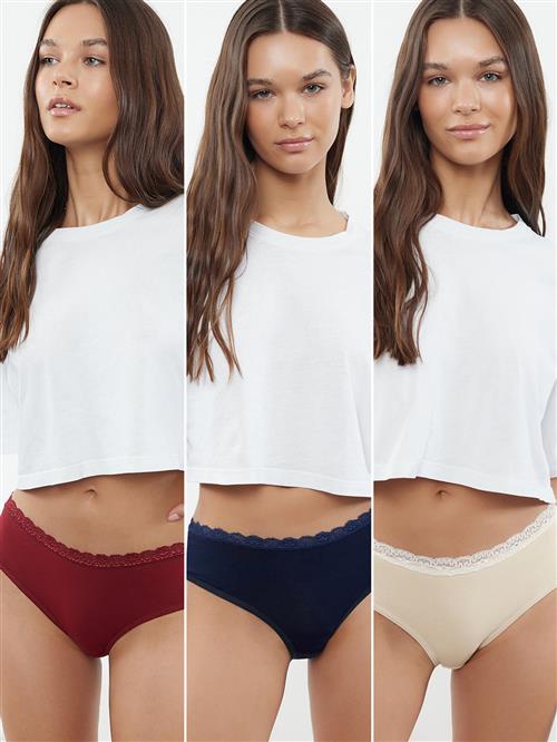 Trendyol Slip  creme / navy / rubinrød