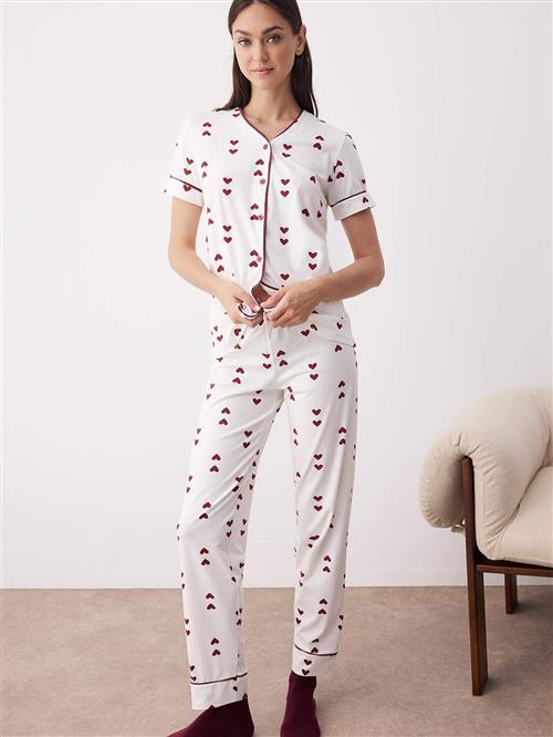 Trendyol Pyjamas  rubinrød / hvid